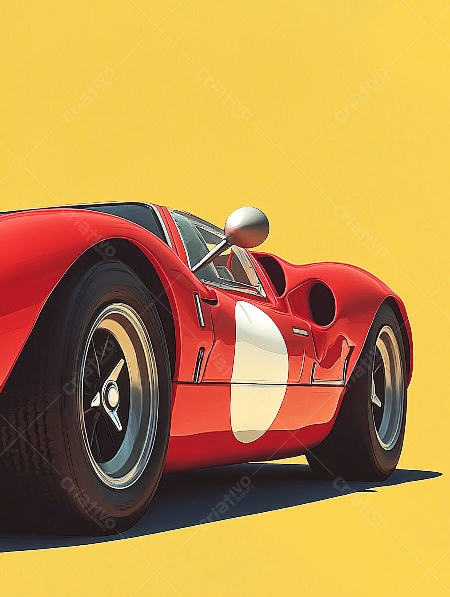 Carro esportivo vermelho clássico década 60