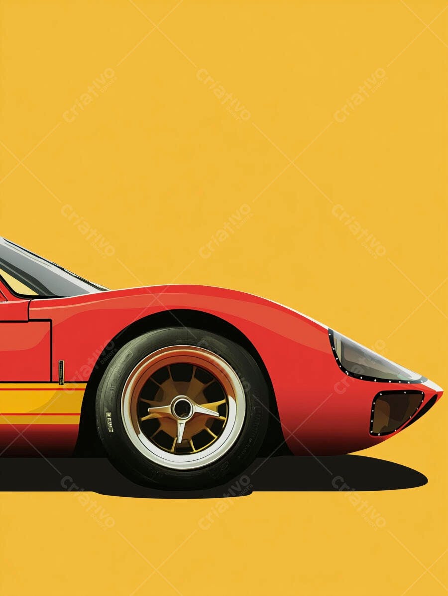 Carro de corrida vermelho e amarelo