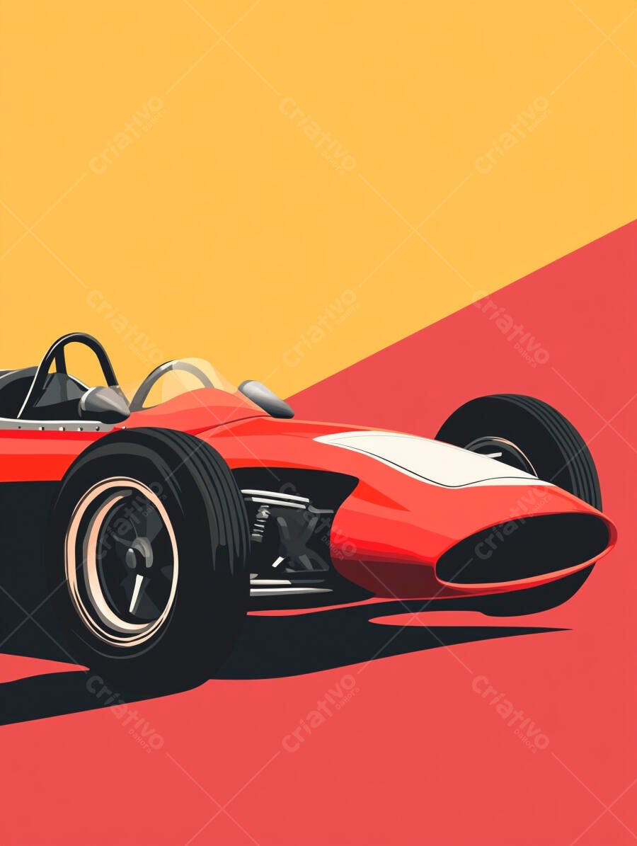 Carro de corrida vermelho estilo vintage