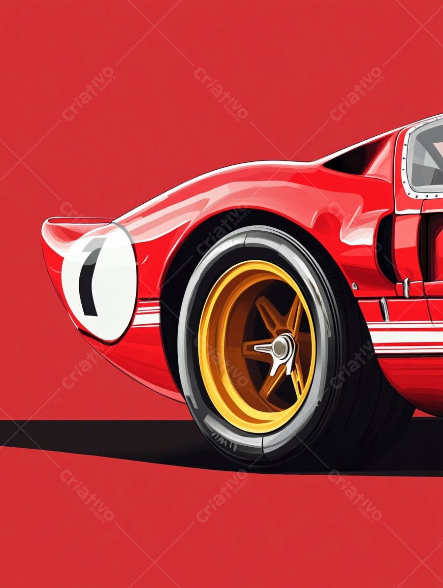 Ford GT40 Vermelho Detalhe da Roda
