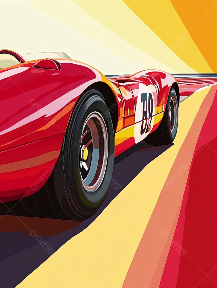 Carro de corrida vermelho em alta velocidade