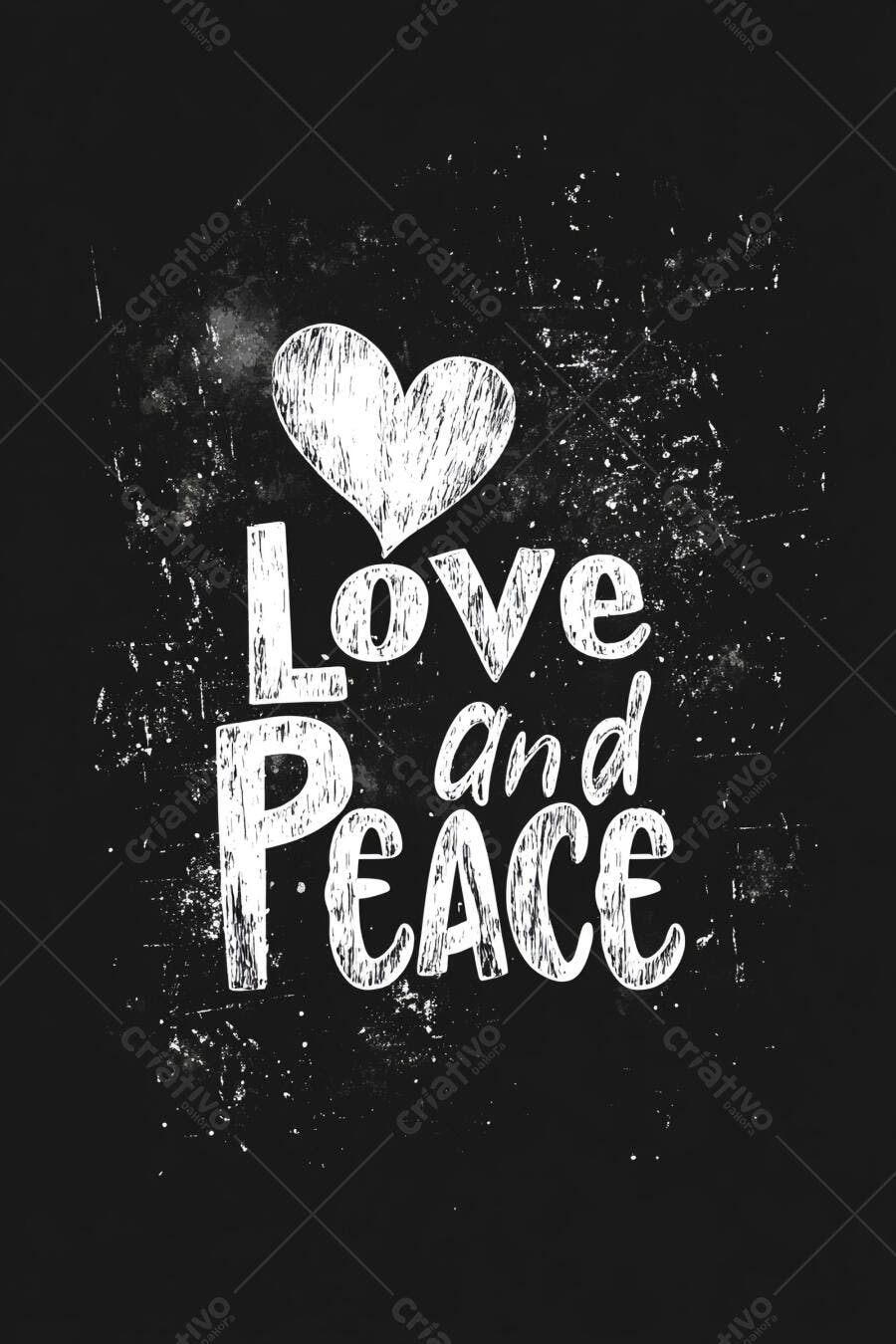 Arte Love and Peace em giz