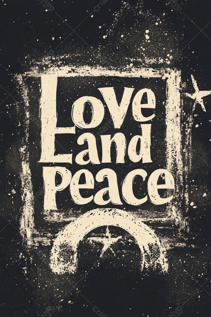 Arte Love and Peace estilo chalkboard