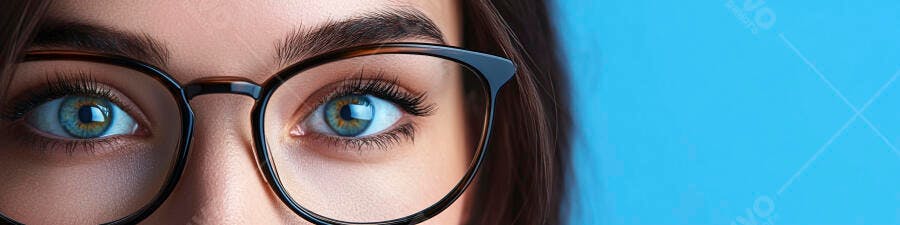 Olhos azuis com óculos escuros
