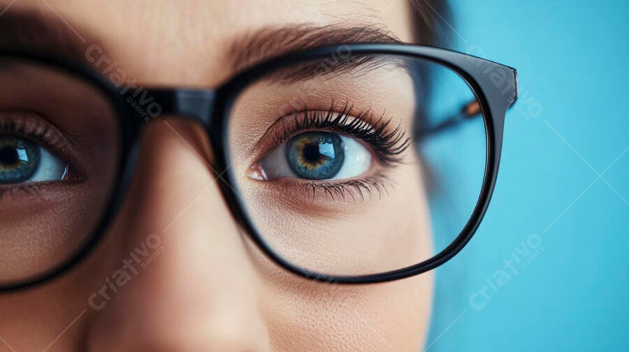 Olhos azuis com óculos escuros
