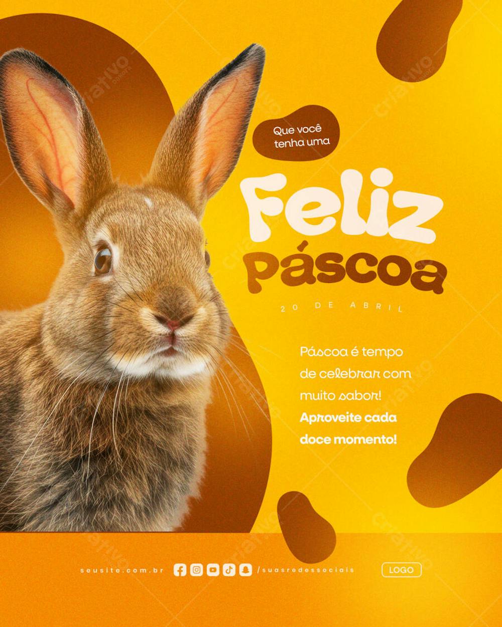 FELIZ pÁSCOA 20 DE aBRIL SOCIAL MEDIA EDITAVEL