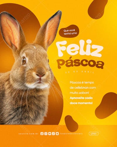 FELIZ pÁSCOA 20 DE aBRIL SOCIAL MEDIA EDITAVEL
