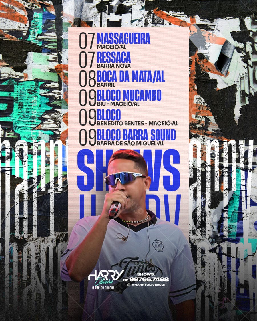 Flyer Shows Harry Oliveira PSD Editável