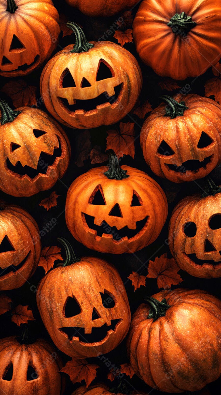 Abóboras de Halloween fundo escuro