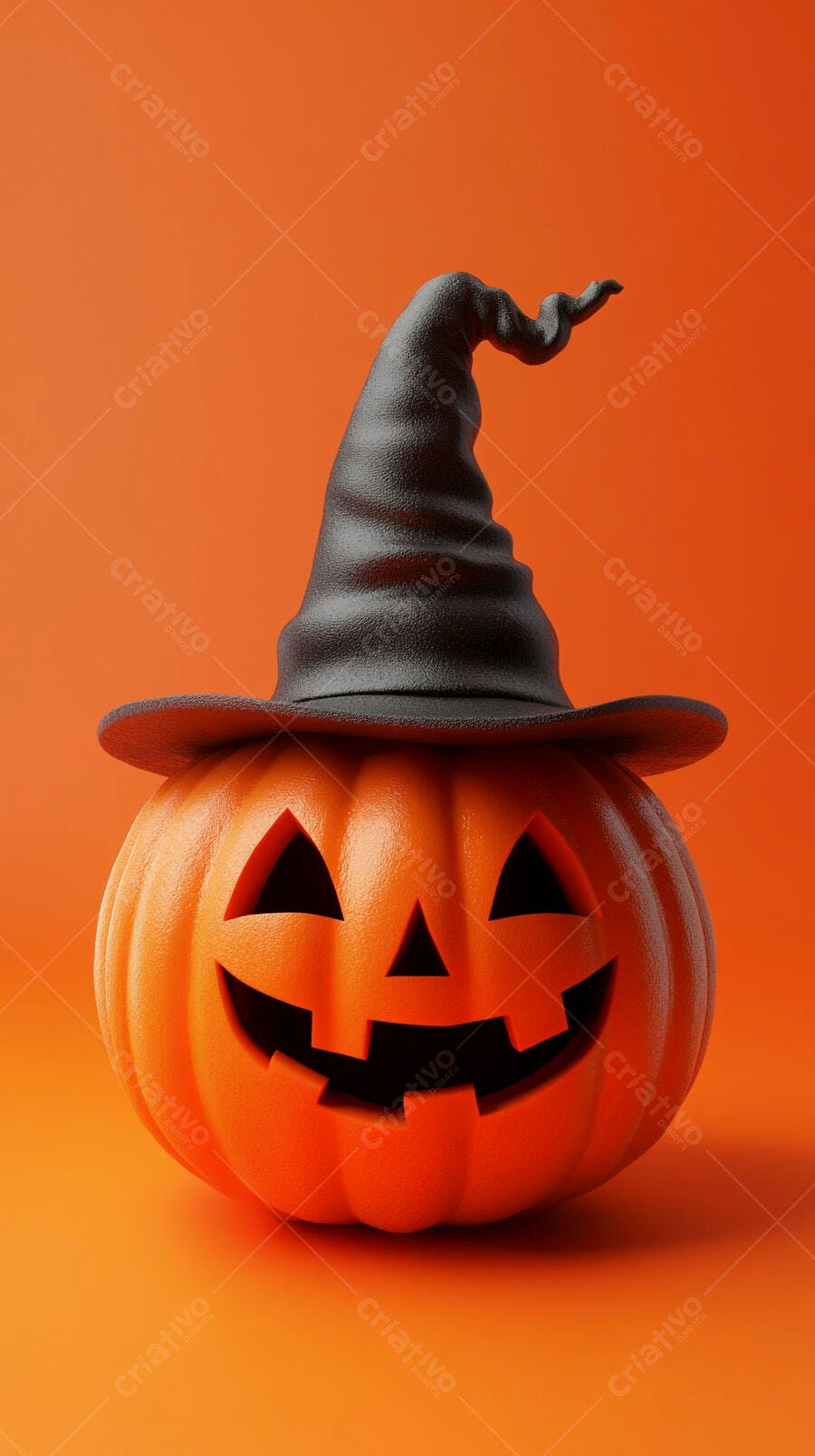 Abóbora com chapéu de bruxa para o Halloween