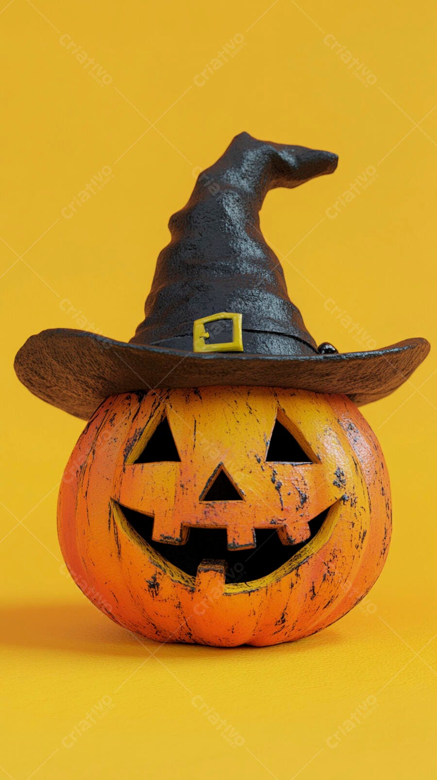 Abóbora com chapéu de bruxa para o Halloween