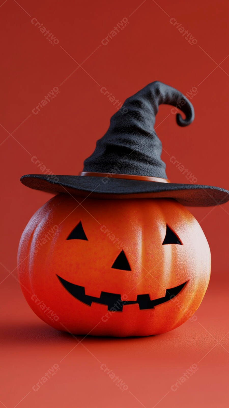 Abóbora com chapéu de bruxa para Halloween