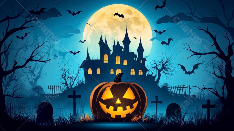 Abóbora de Halloween Castelo Encantado