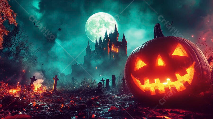 Abóbora de Halloween Castelo Encantado