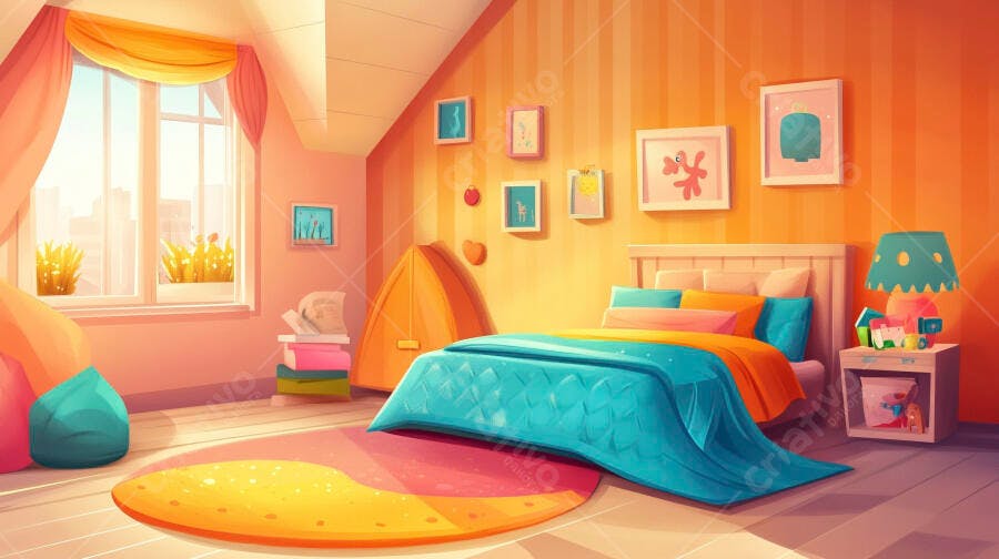 Quarto infantil colorido e aconchegante