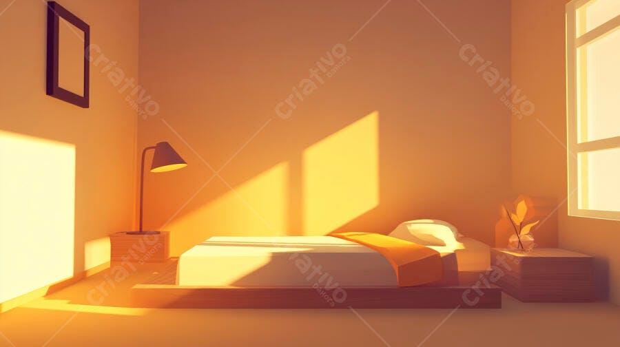 Quarto aconchegante ao amanhecer