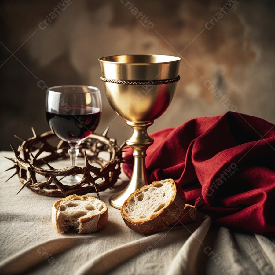 Eucaristia vinho pão coroa espinhos