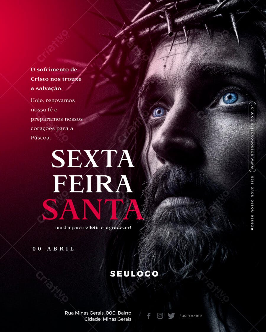 Flyer Sexta-Feira Santa PSD Editável
