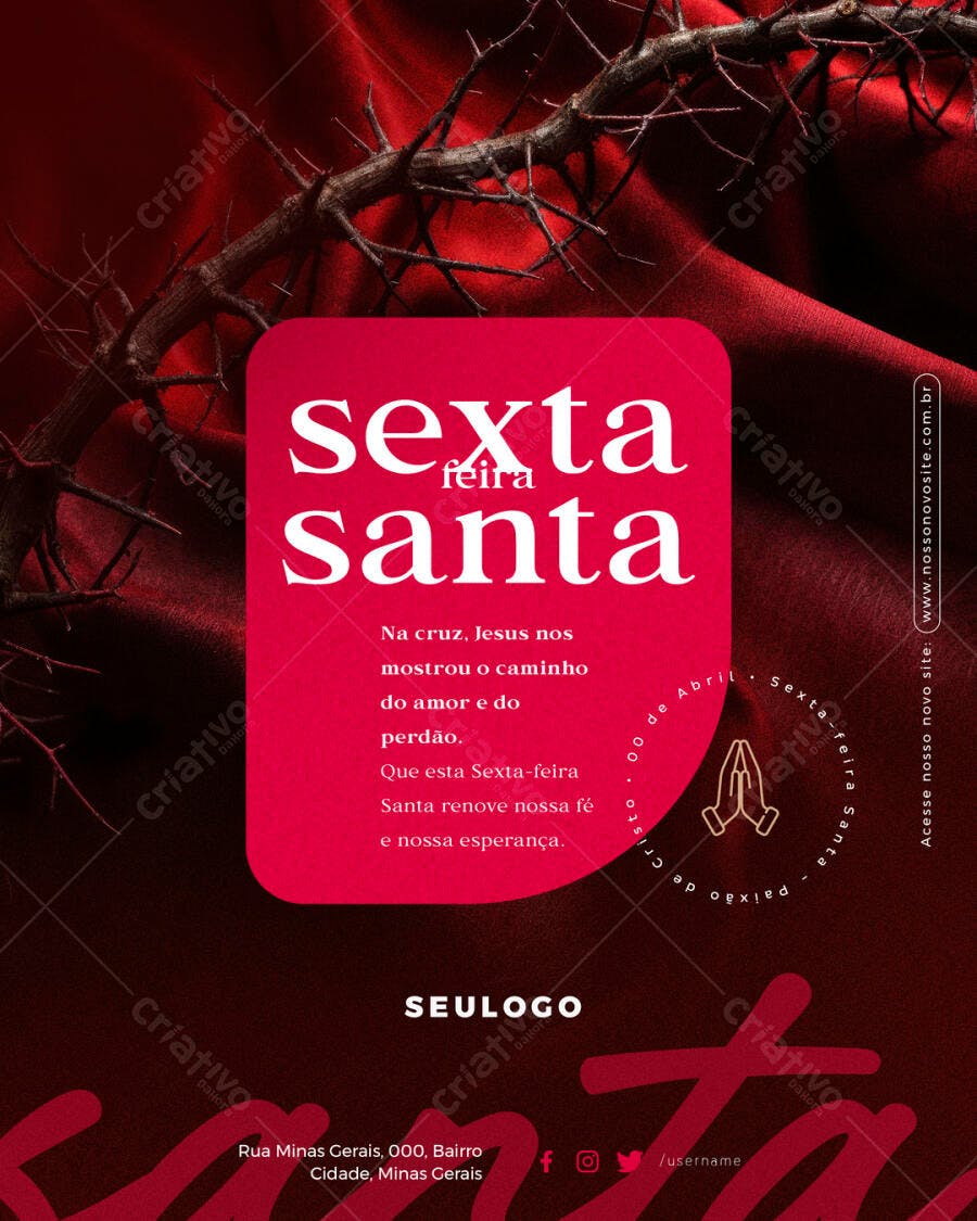 Flyer Sexta-Feira Santa PSD Editável