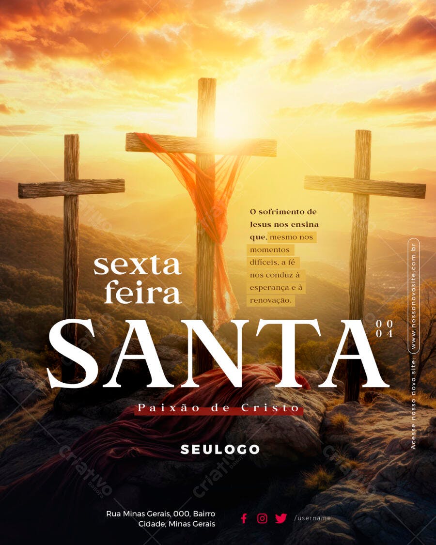 Flyer Sexta-Feira Santa PSD Editável