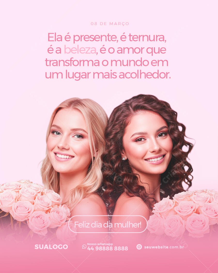 Flyer Dia Internacional da Mulher PSD Editável