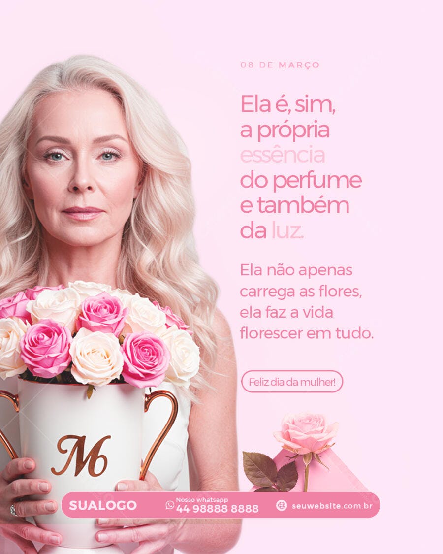 Flyer Dia Internacional da Mulher PSD Editável