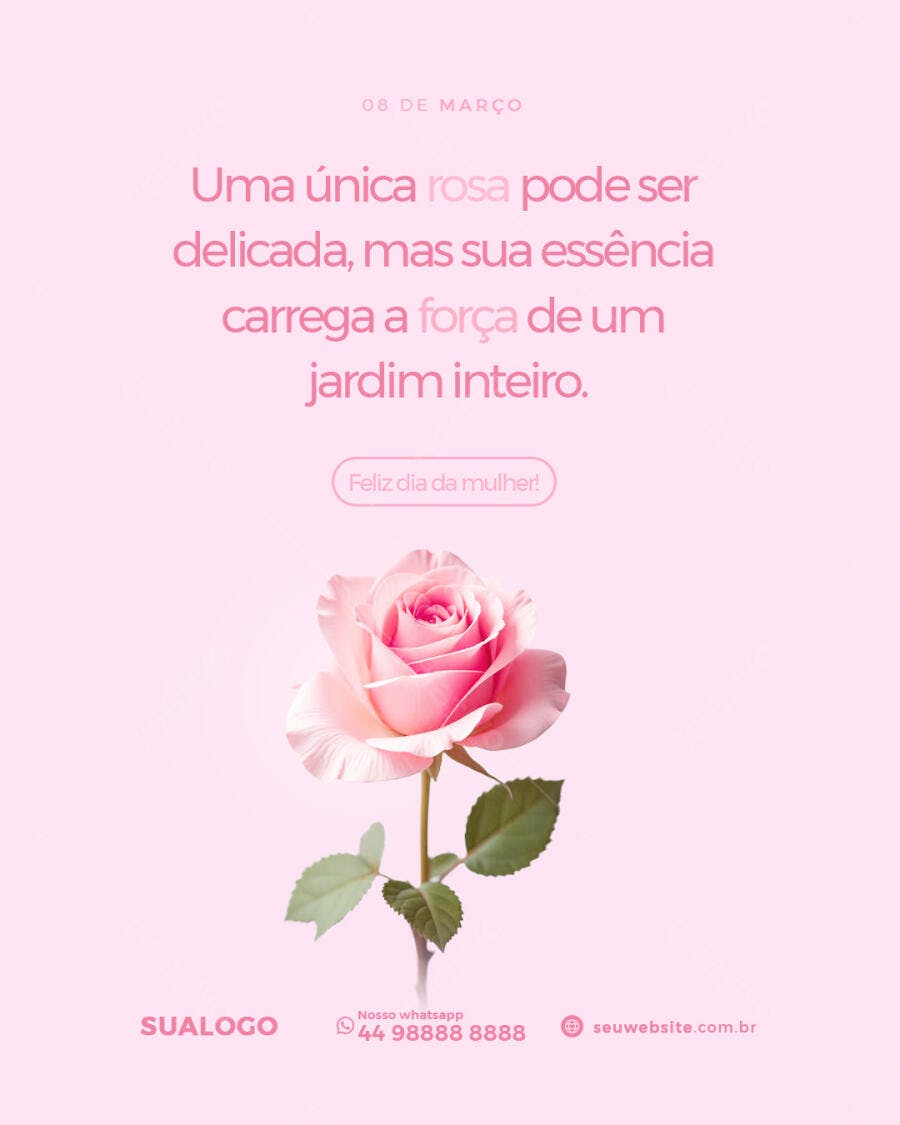 Post para o Dia Internacional da Mulher PSD Editável