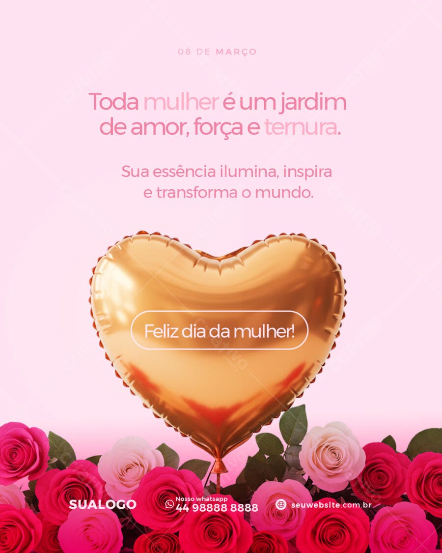 Flyer Dia Internacional da Mulher PSD Editável