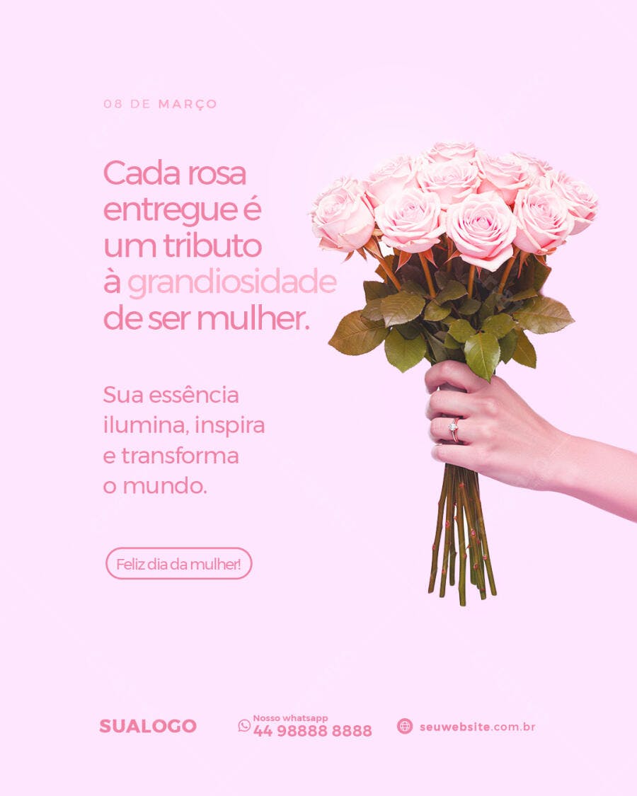 Postagem Dia Internacional da Mulher PSD Editável