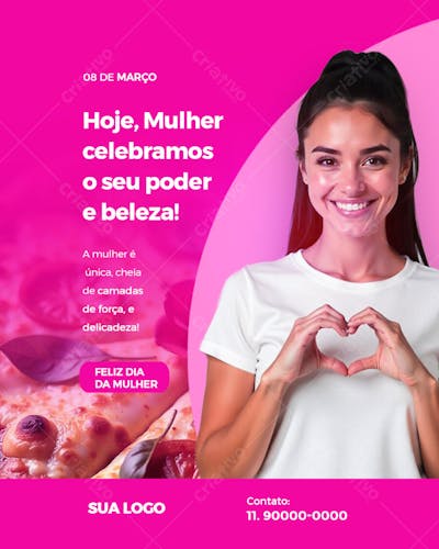 Dia da mulher pizzaria