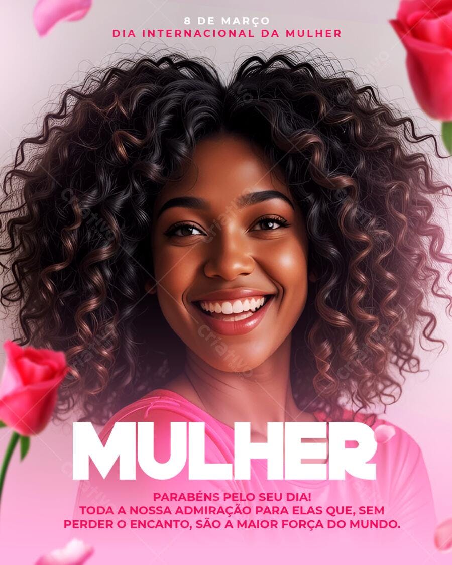 Flyer Dia Internacional da Mulher PSD Editável