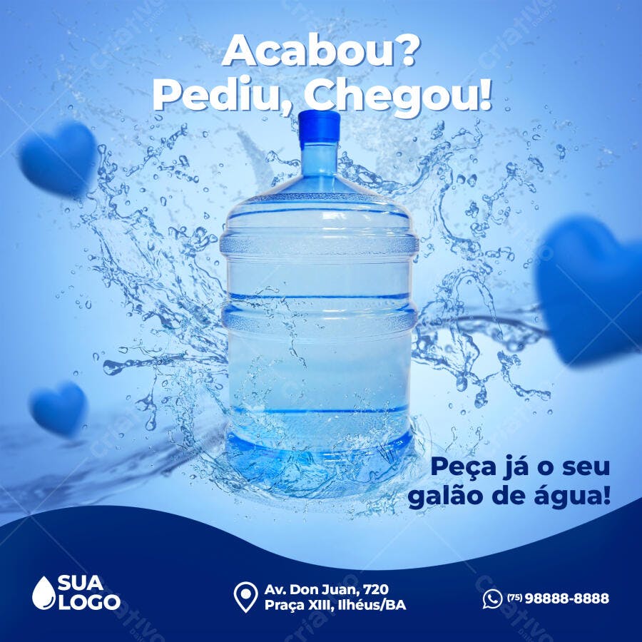 Flyer Entrega de Água PSD Editável