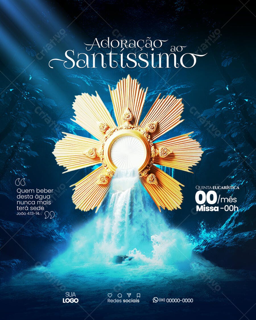 Flyer Adoração ao Santíssimo PSD Editável
