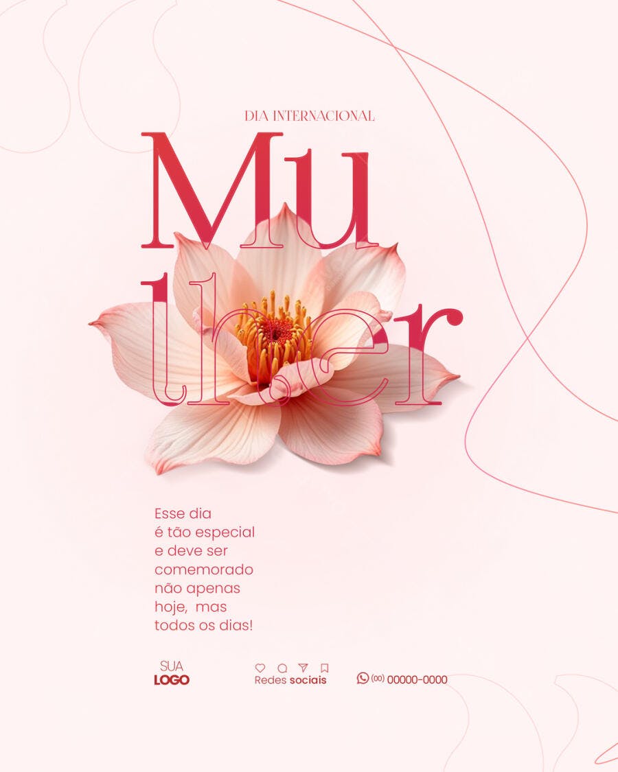 Flyer Dia Internacional da Mulher PSD Editável