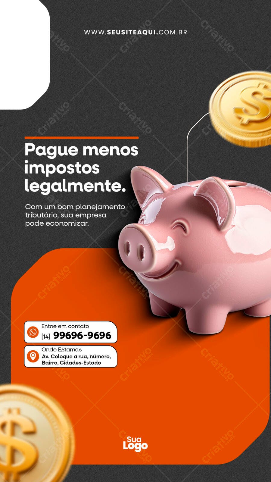 Post Instagram Impostos PSD Editável