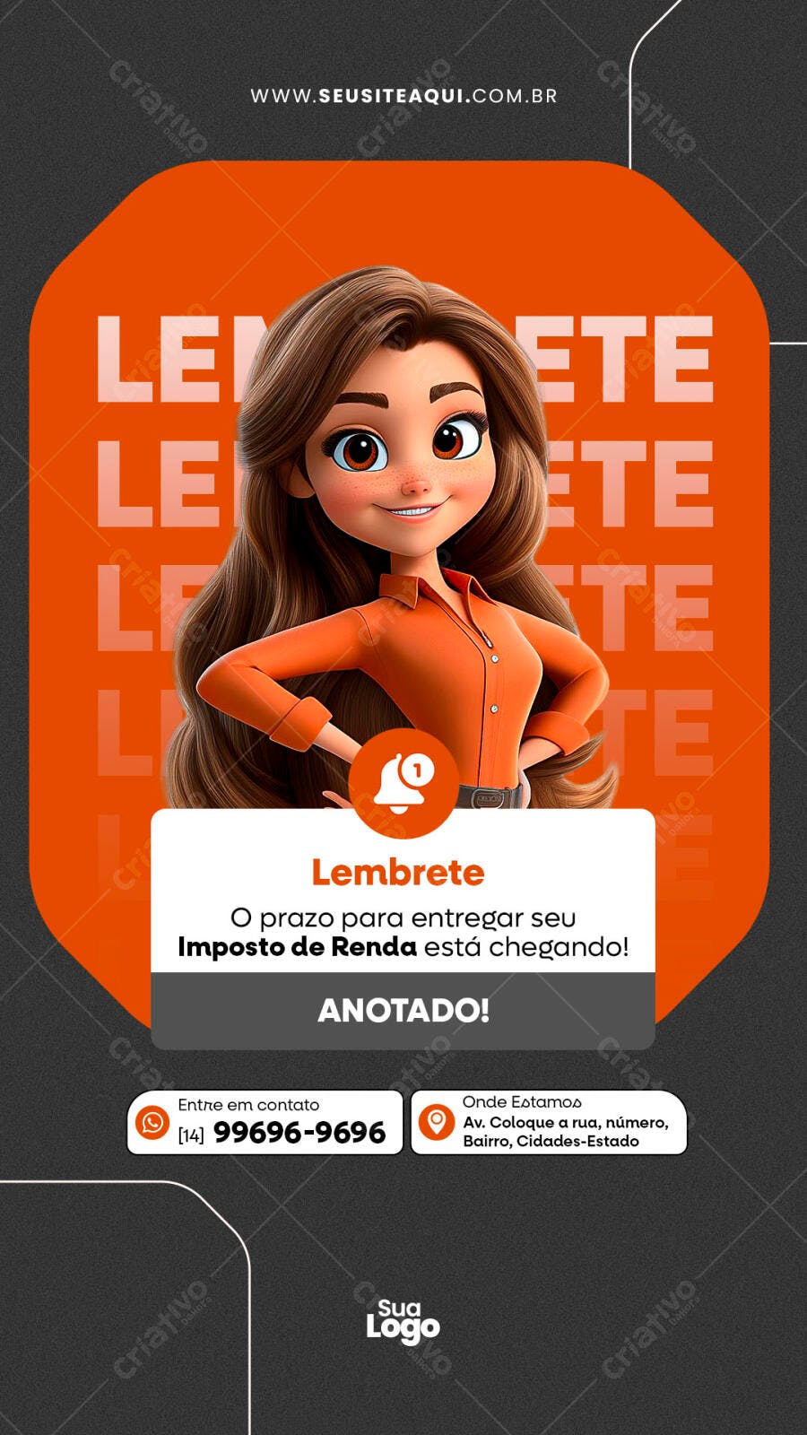 Lembretes Imposto de Renda PSD Editável