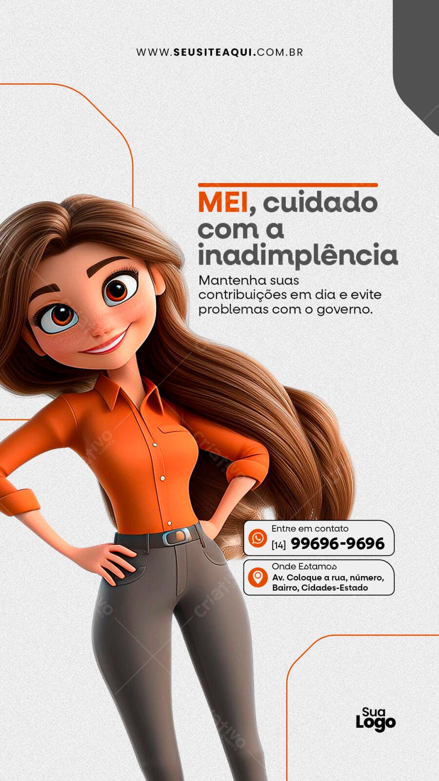 Flyer MEI PSD Editável: Cuidado com a Inadimplência