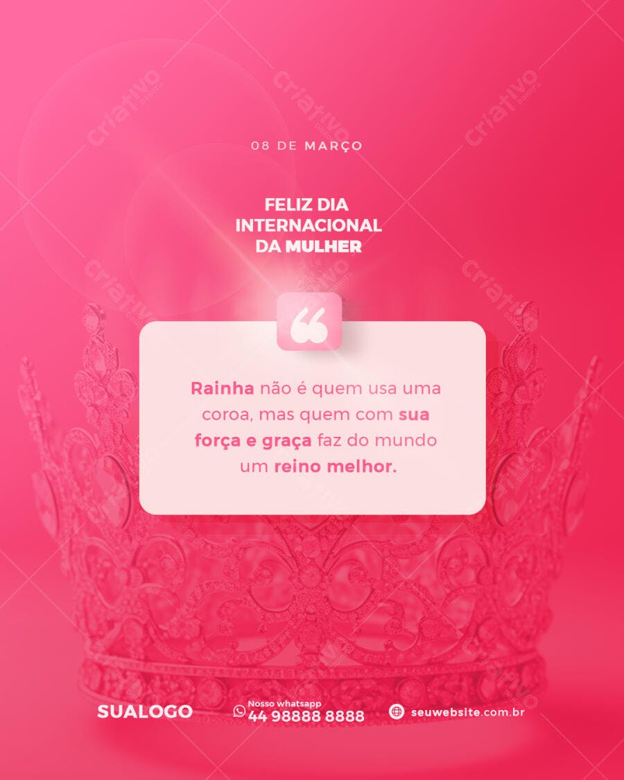 Post para Dia Internacional da Mulher PSD Editável