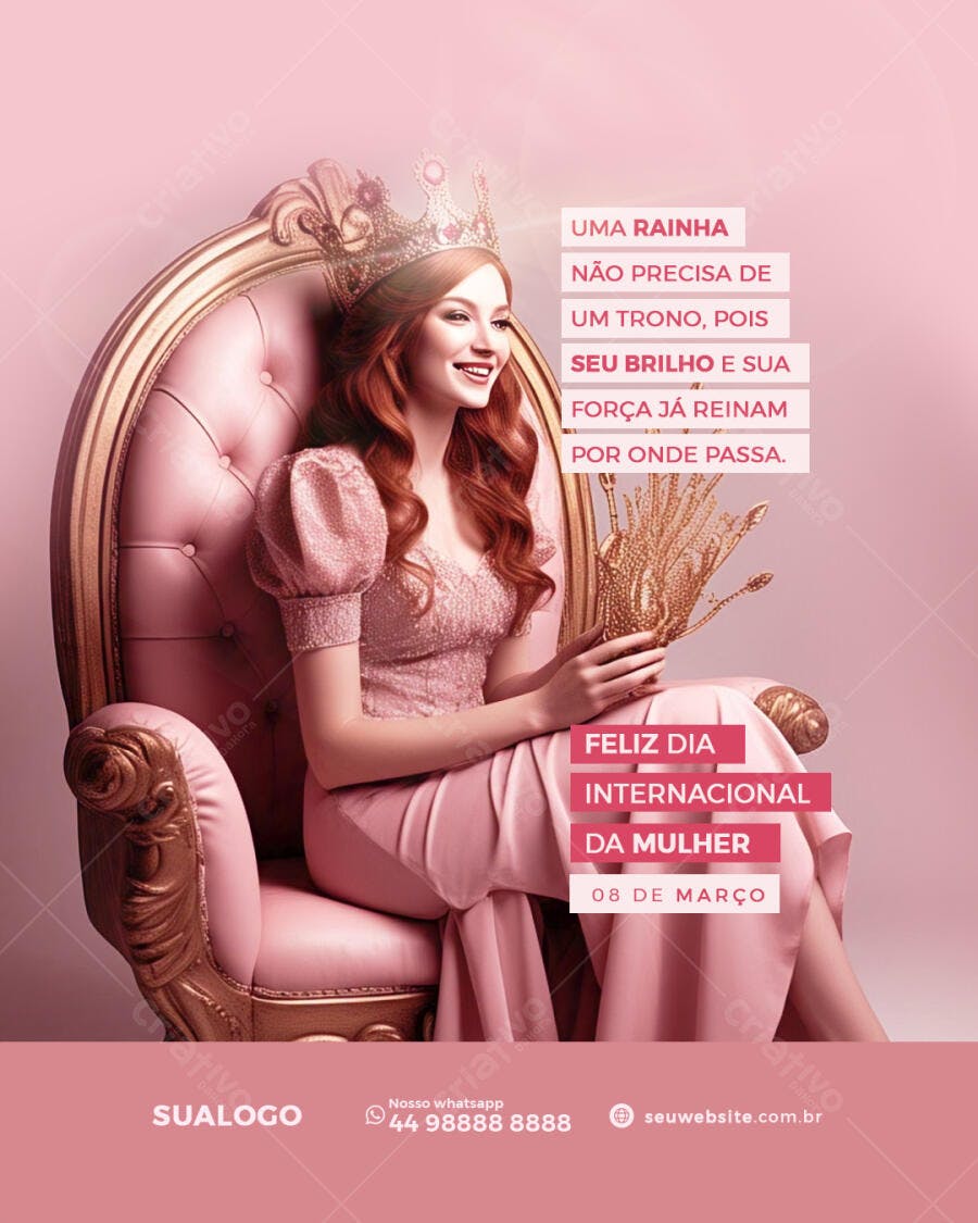 Flyer Dia Internacional da Mulher PSD Editável