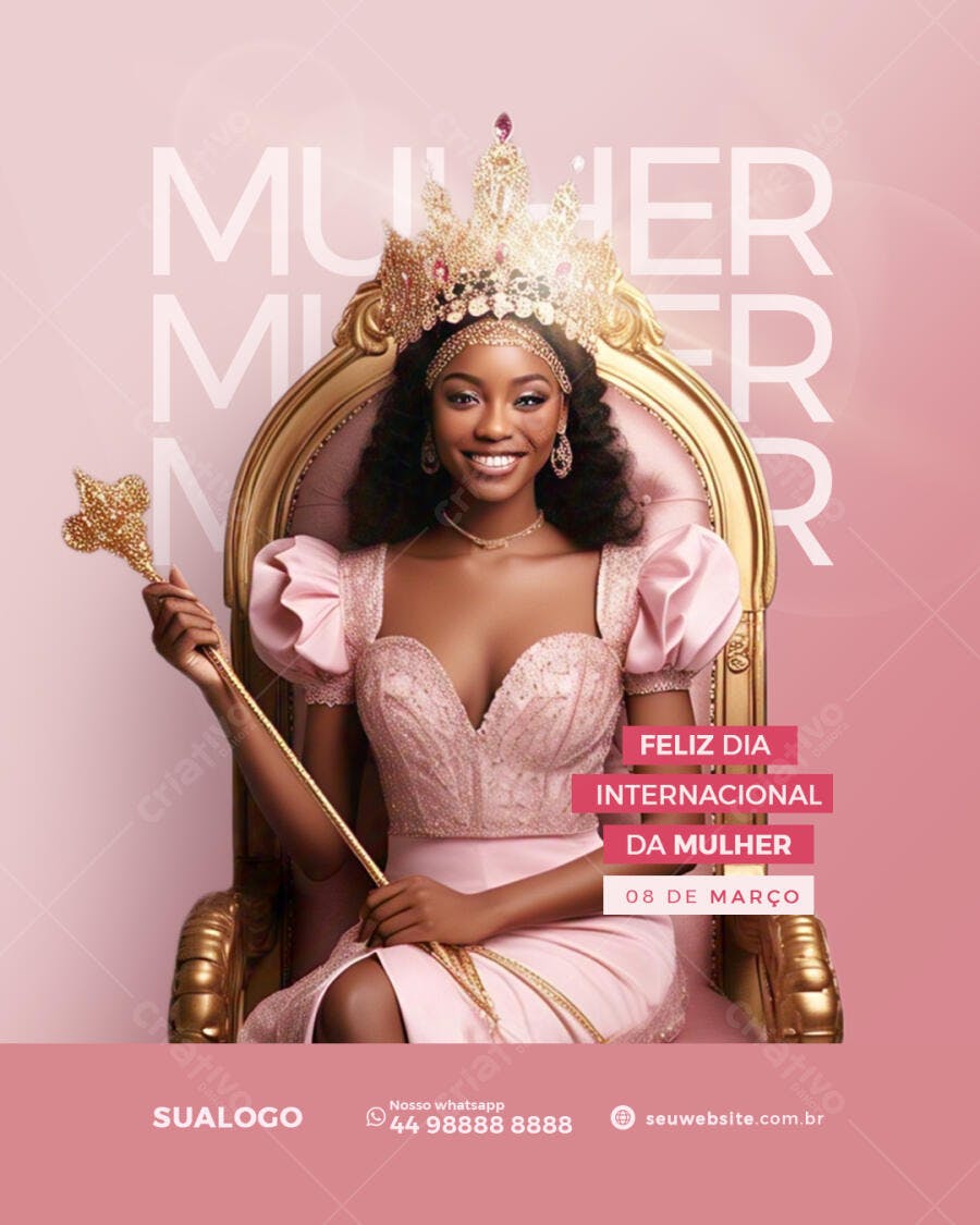 Flyer Dia Internacional da Mulher PSD Editável
