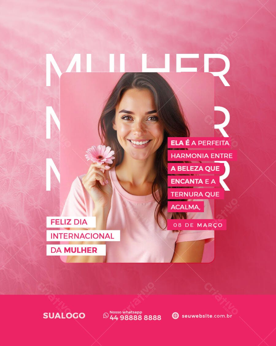 Flyer Dia Internacional da Mulher PSD Editável