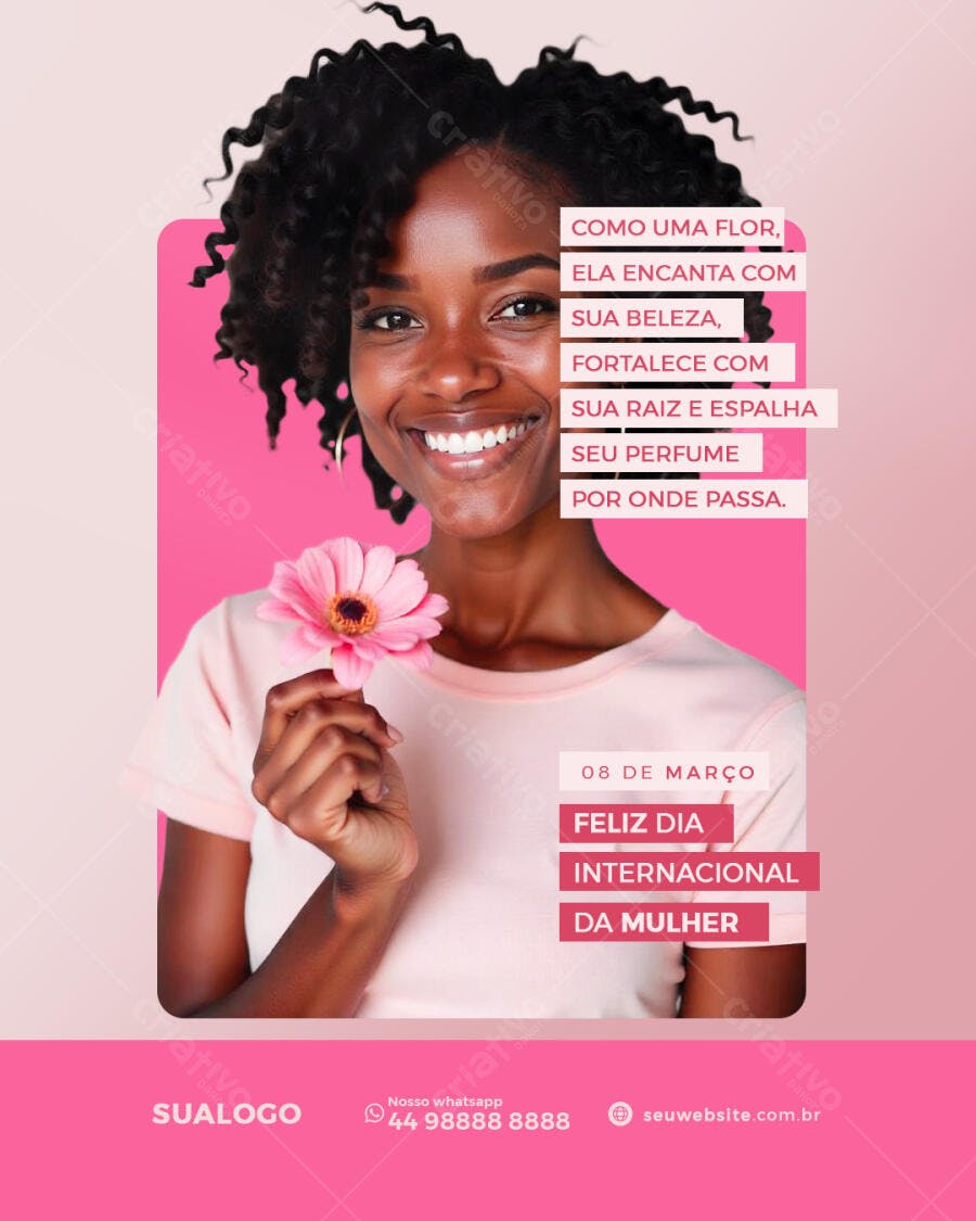 Flyer Dia Internacional da Mulher PSD Editável
