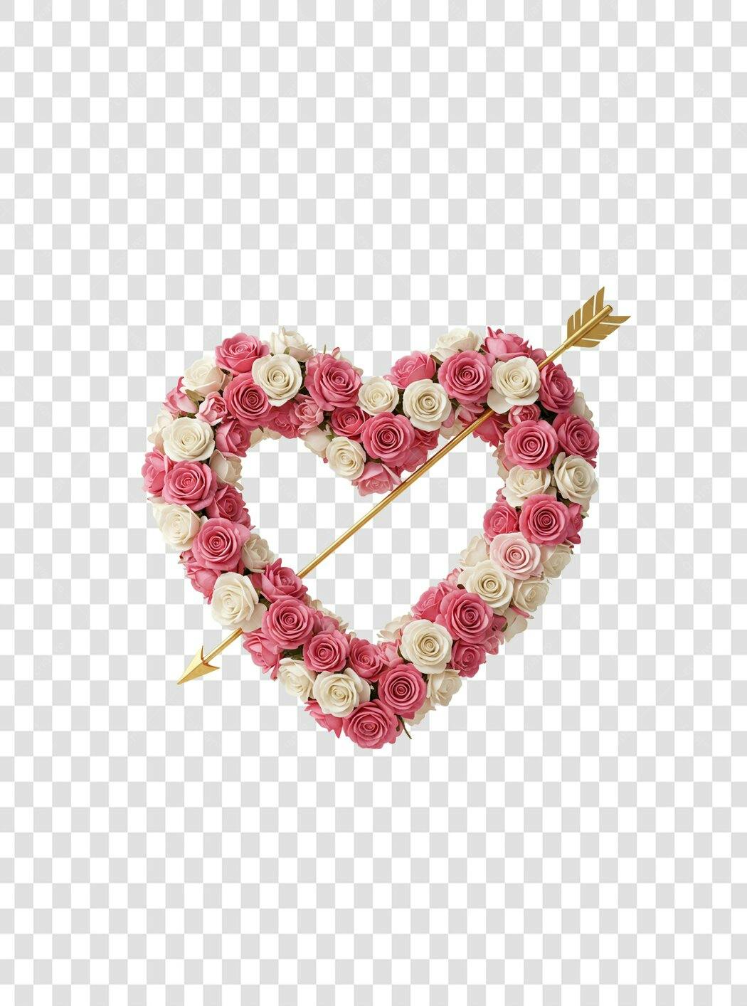 Banner Dia dos Namorados Rosas PNG com fundo transparente