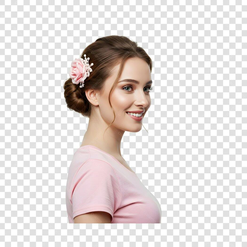 Avatar Mulher Rosa PNG com fundo transparente