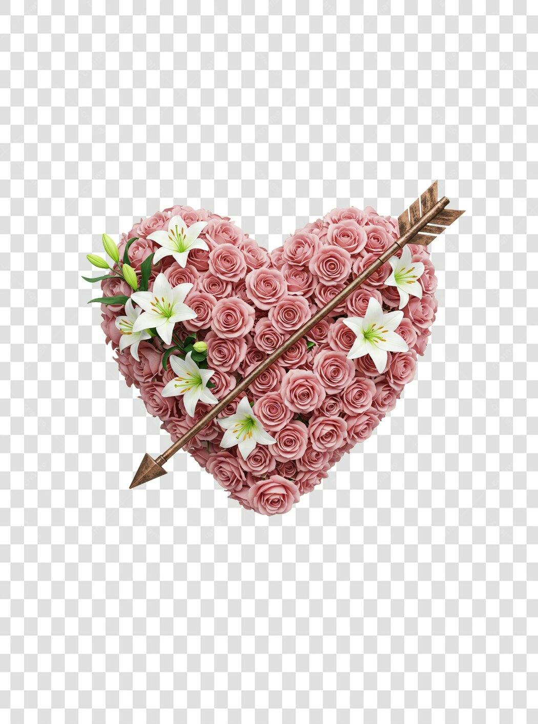 Banner Dia dos Namorados Rosas e Lírios PNG com fundo transparente