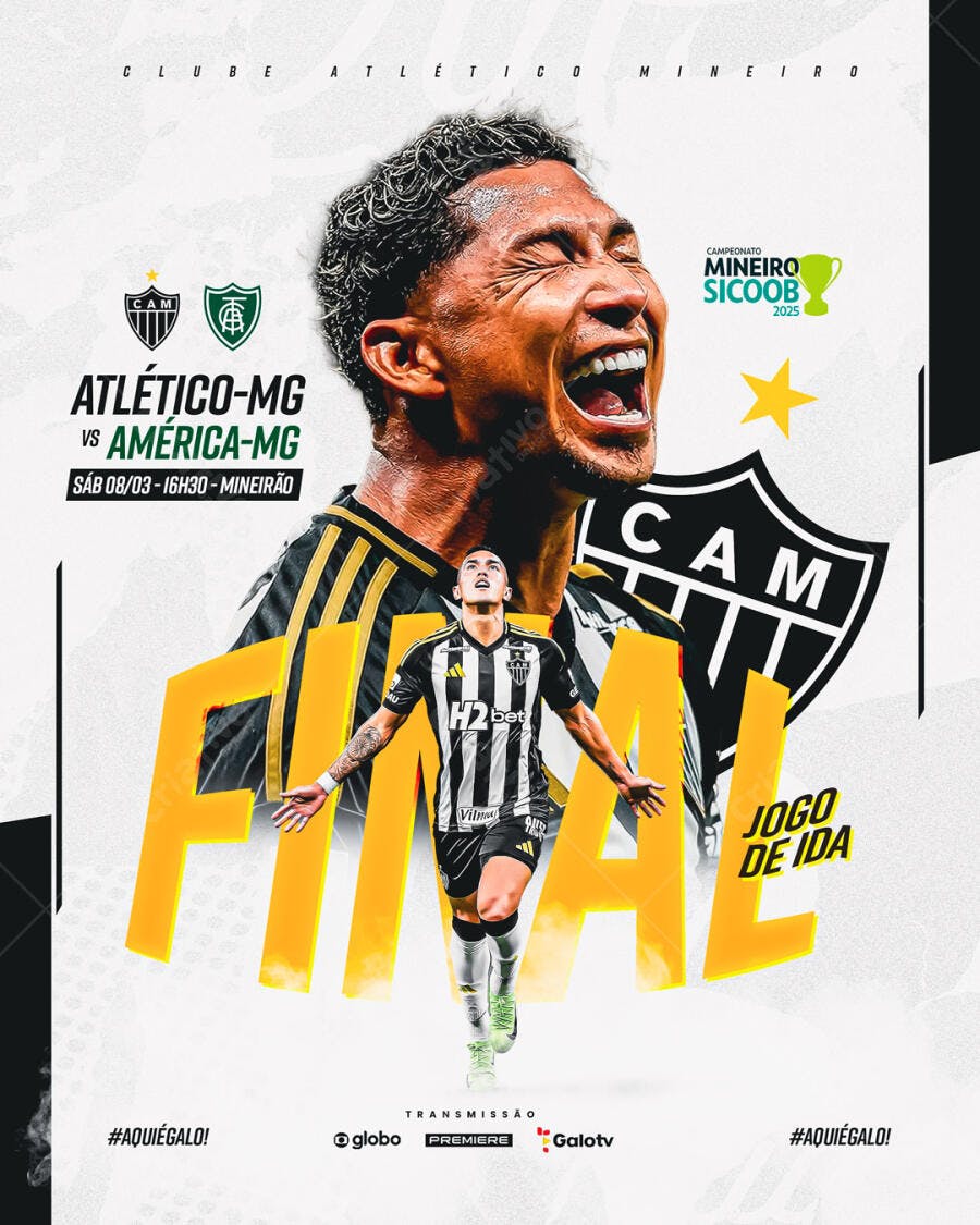 Flyer Atlético x América-MG PSD Editável