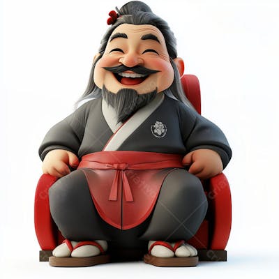Mascote 3D de Comida Japonesa - Sushi