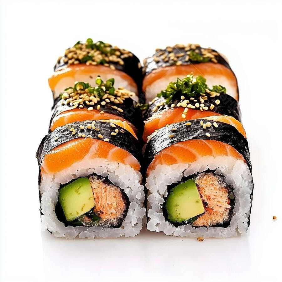 Uramaki de Salmão com Abacate