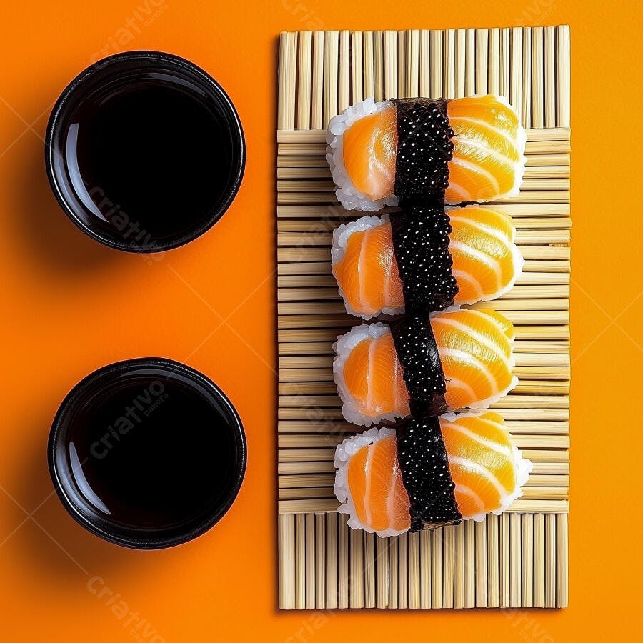Sushi Salmão Nigiri com Caviar