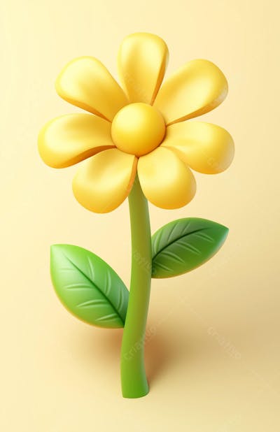 Um flor 3D amarela